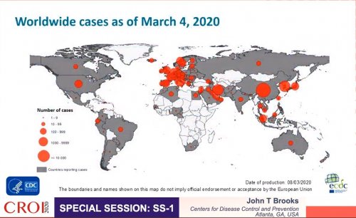 CROI 2020 COVID 19 worldwide cases march 4 2020