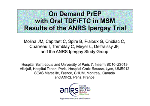 CROI2015 Ipergay ANRS PrEP on demand